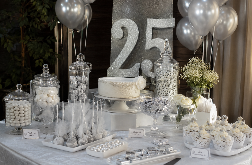 Candy Bar para bodas de plata