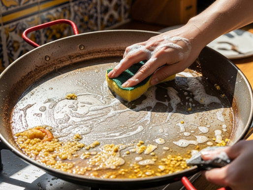 Cómo limpiar una paellera