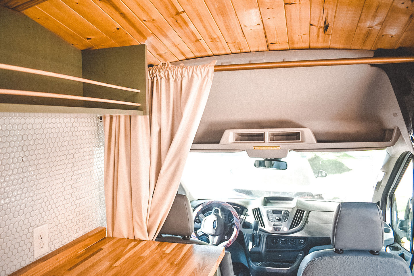 Beautiful color palate in the transit van