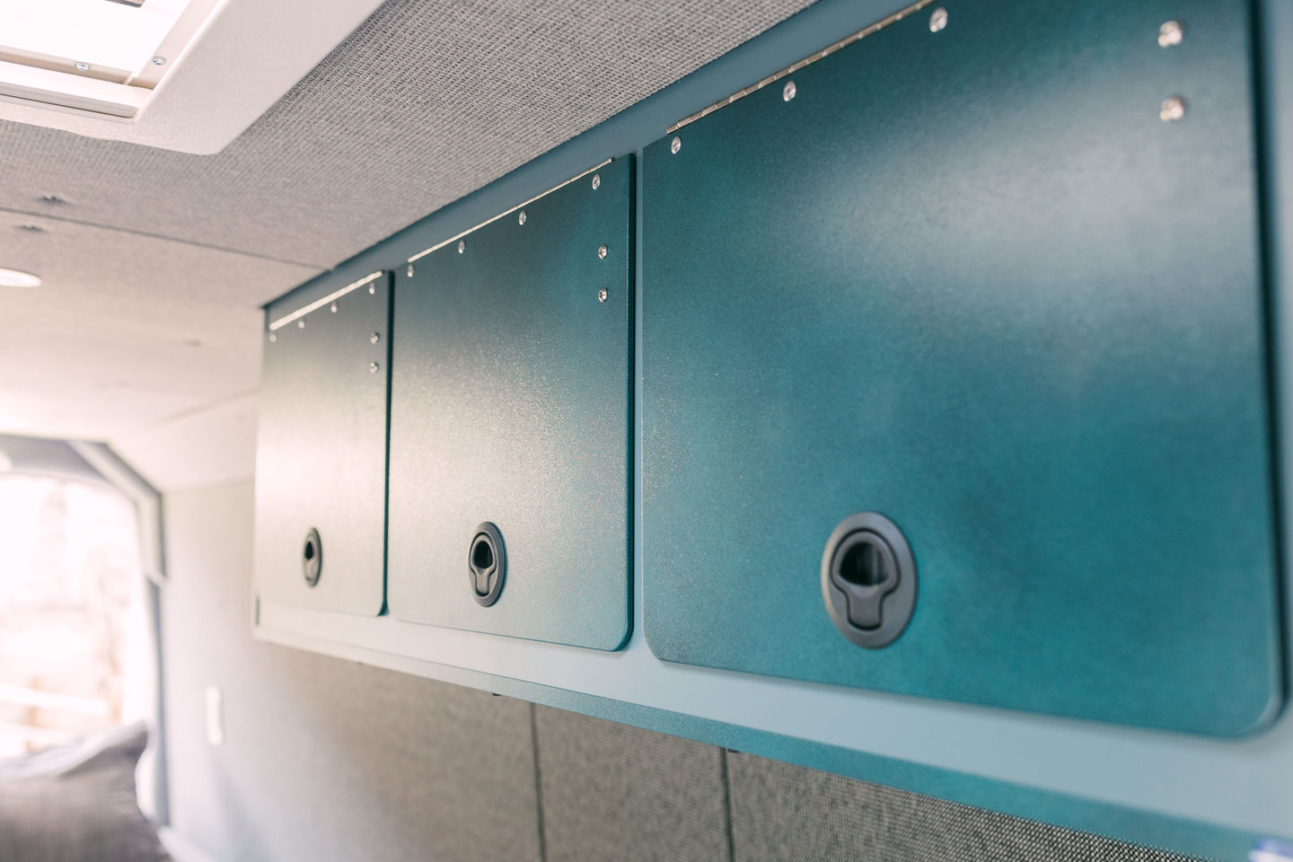 Storage space galore in the transit camper vans