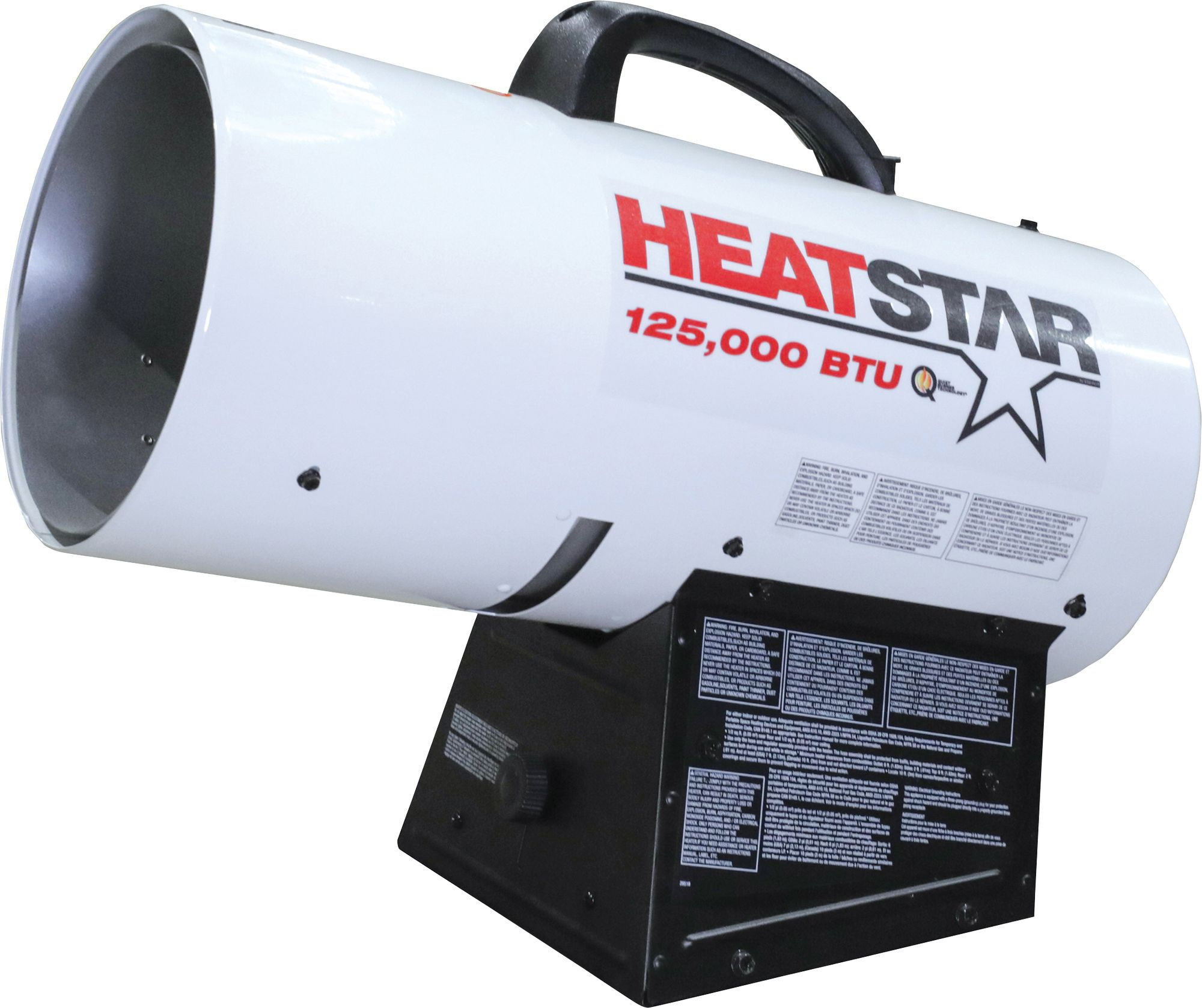 75,000 to 125,000 BTU Forced-Air Propane Heater with Quiet-Burner Technology