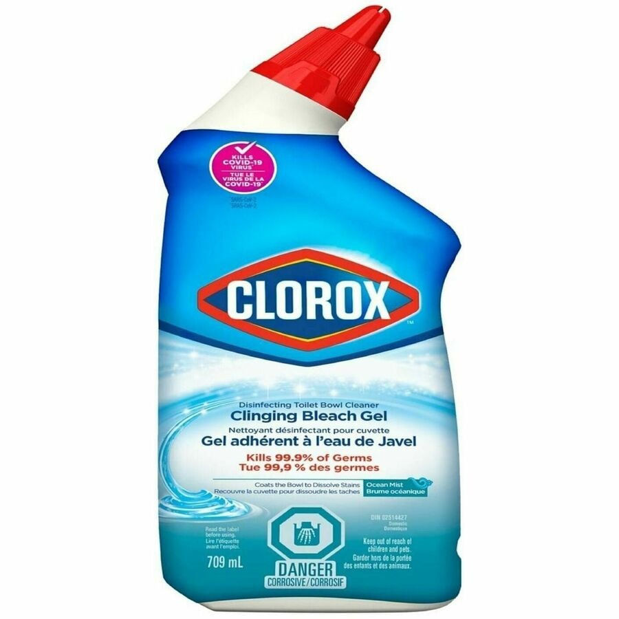 Clorox Toilet Bowl Cleaner - Clinging Bleach Gel - For Toilet Bowl, Toilet - Ctn