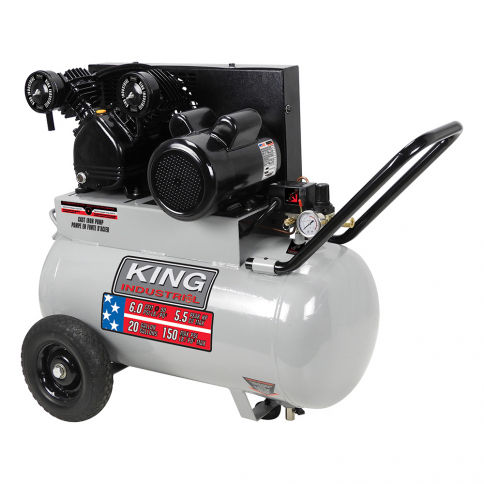 KING INDUSTRIAL - 5.5 PEAK HP 20 GALLON AIR COMPRESSOR