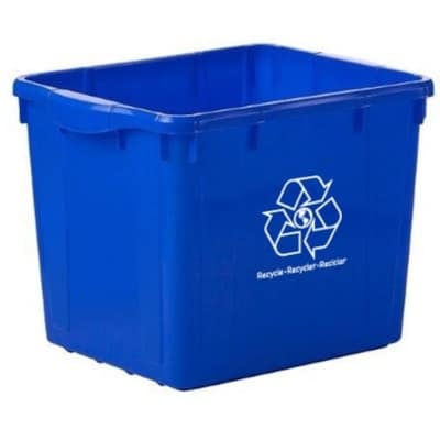 Globe Curbside Recycling Bin - 16 Gallon / Blue - 60.57 L