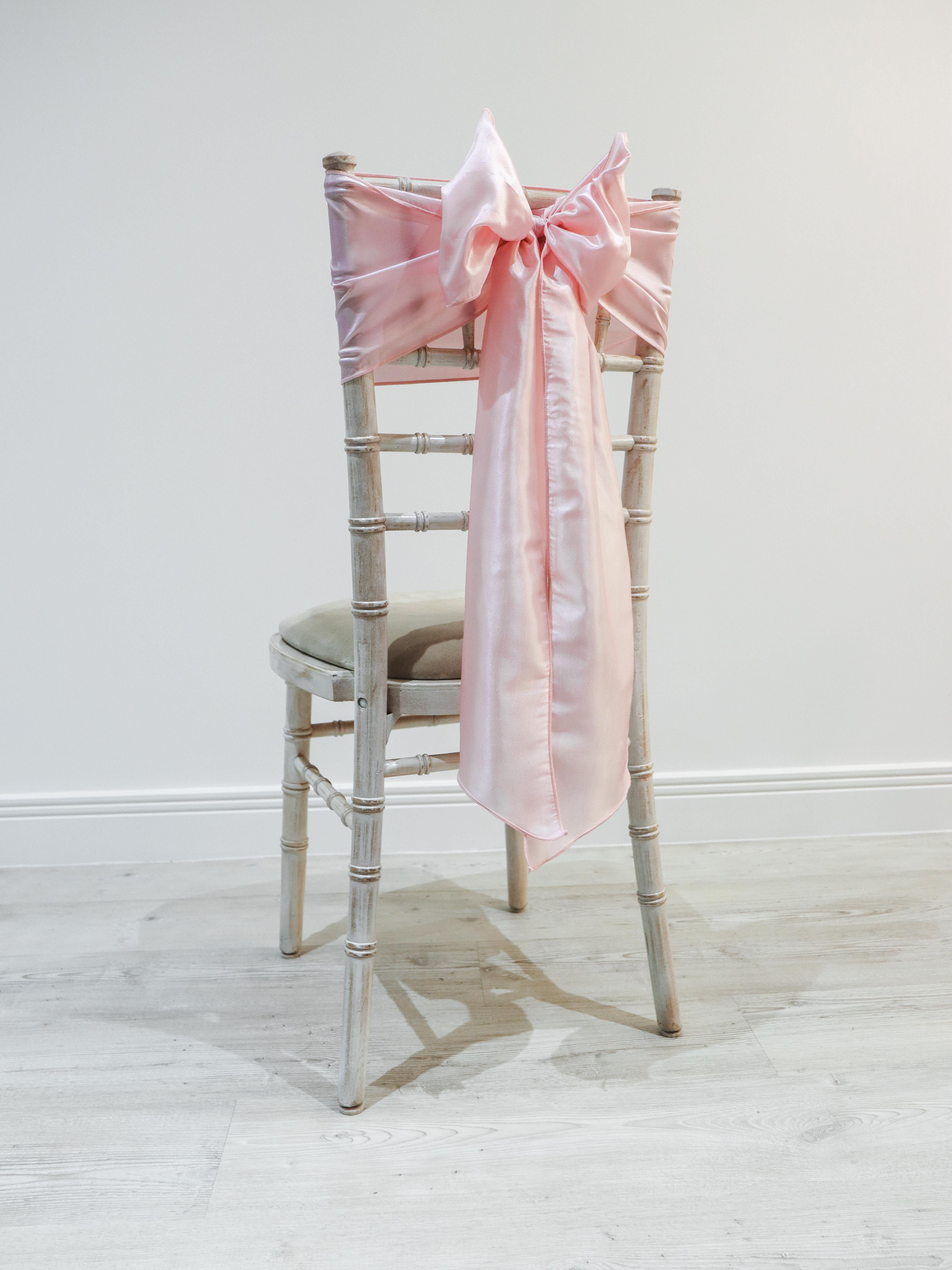 Pink Taffeta Chair Bow