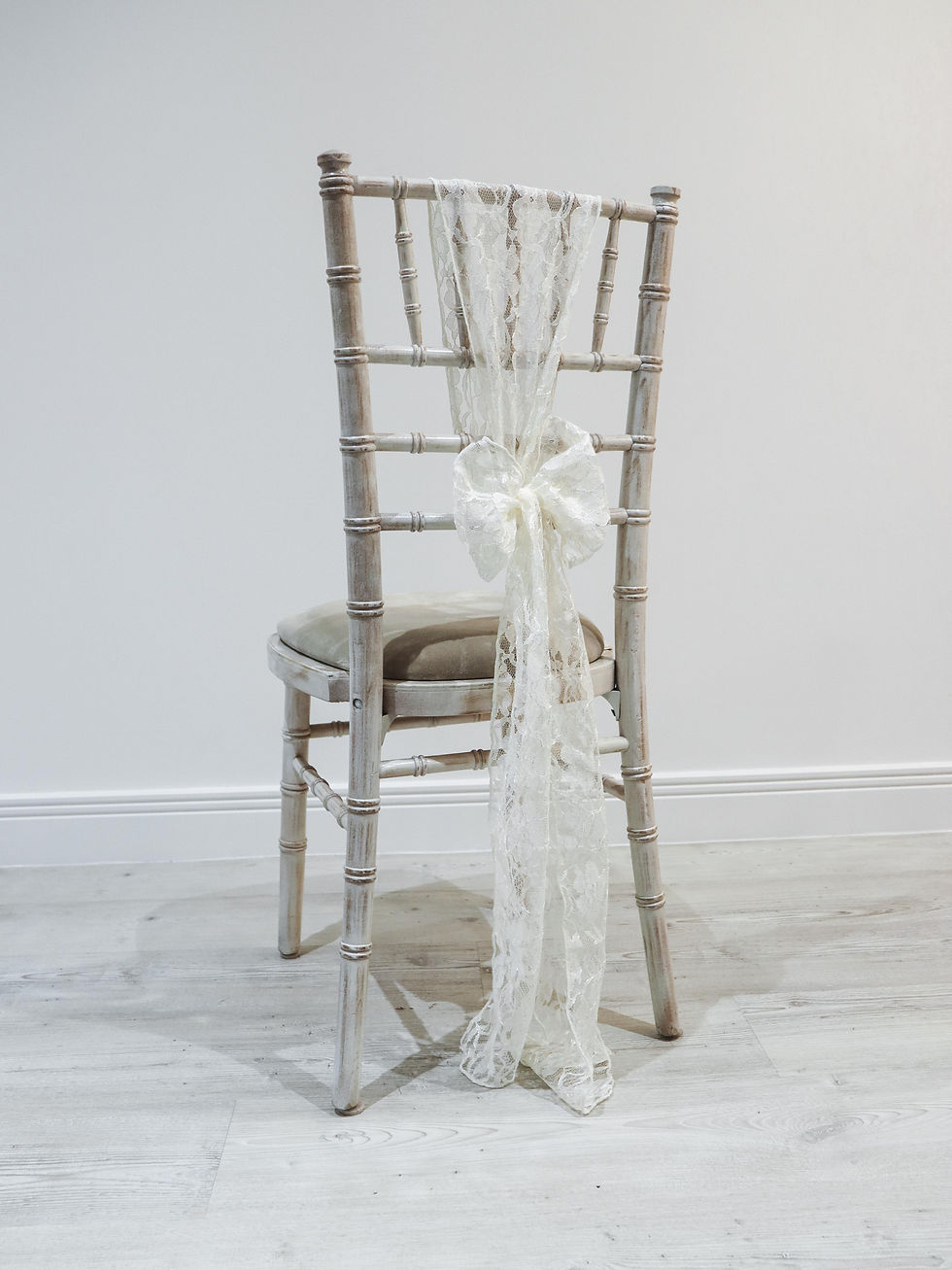 Thumbnail: Ivory Lace Chair Bow