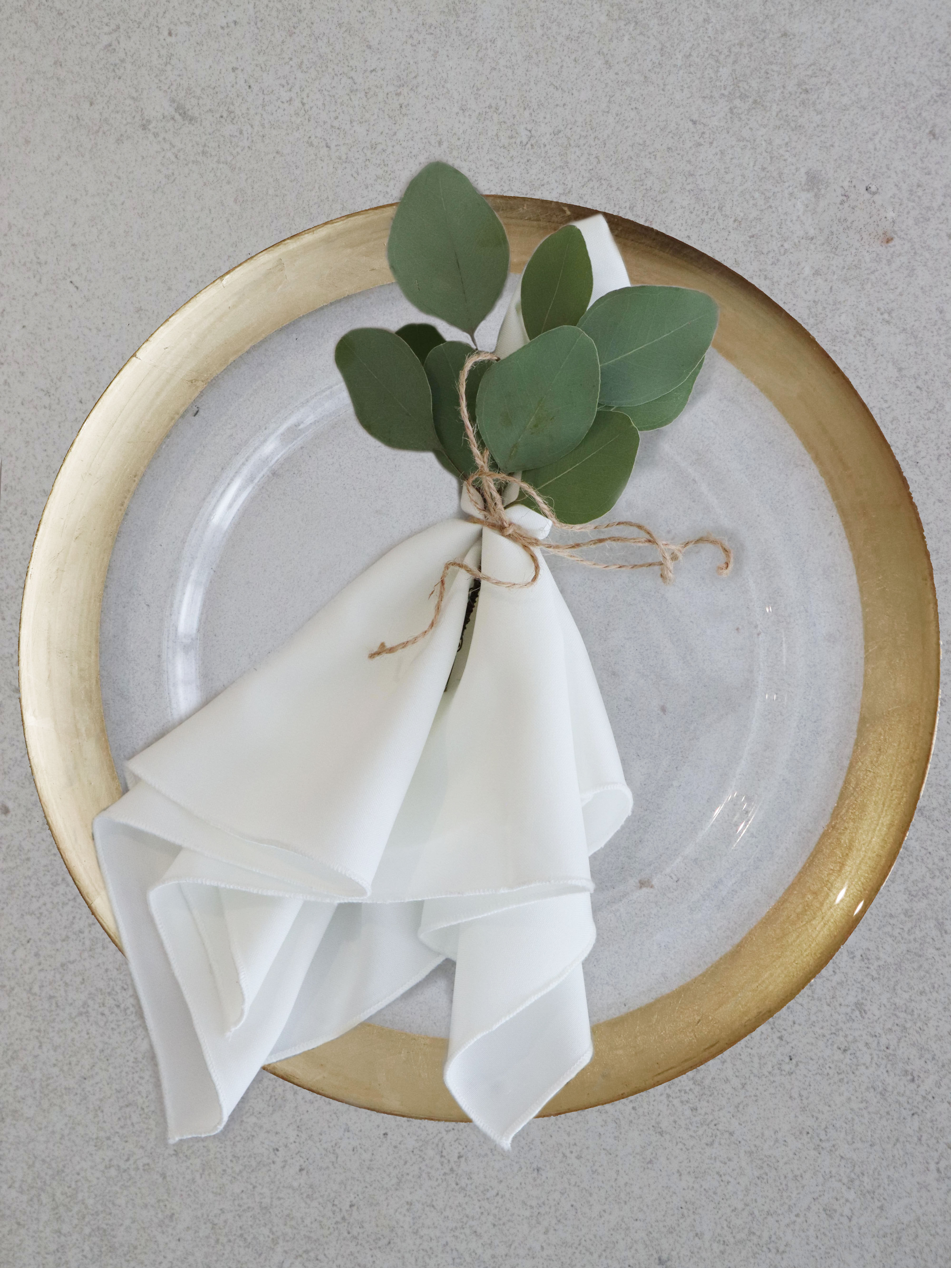 Glass Charger Plate with Gold Trim