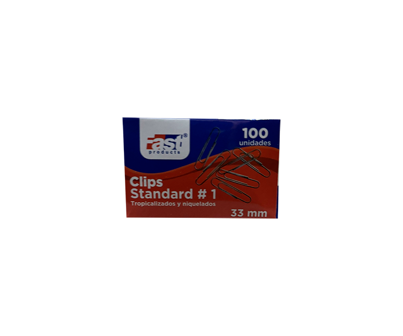 CAJITA 100 CLIPS STANDARD NIQUELADO 33mm FAST