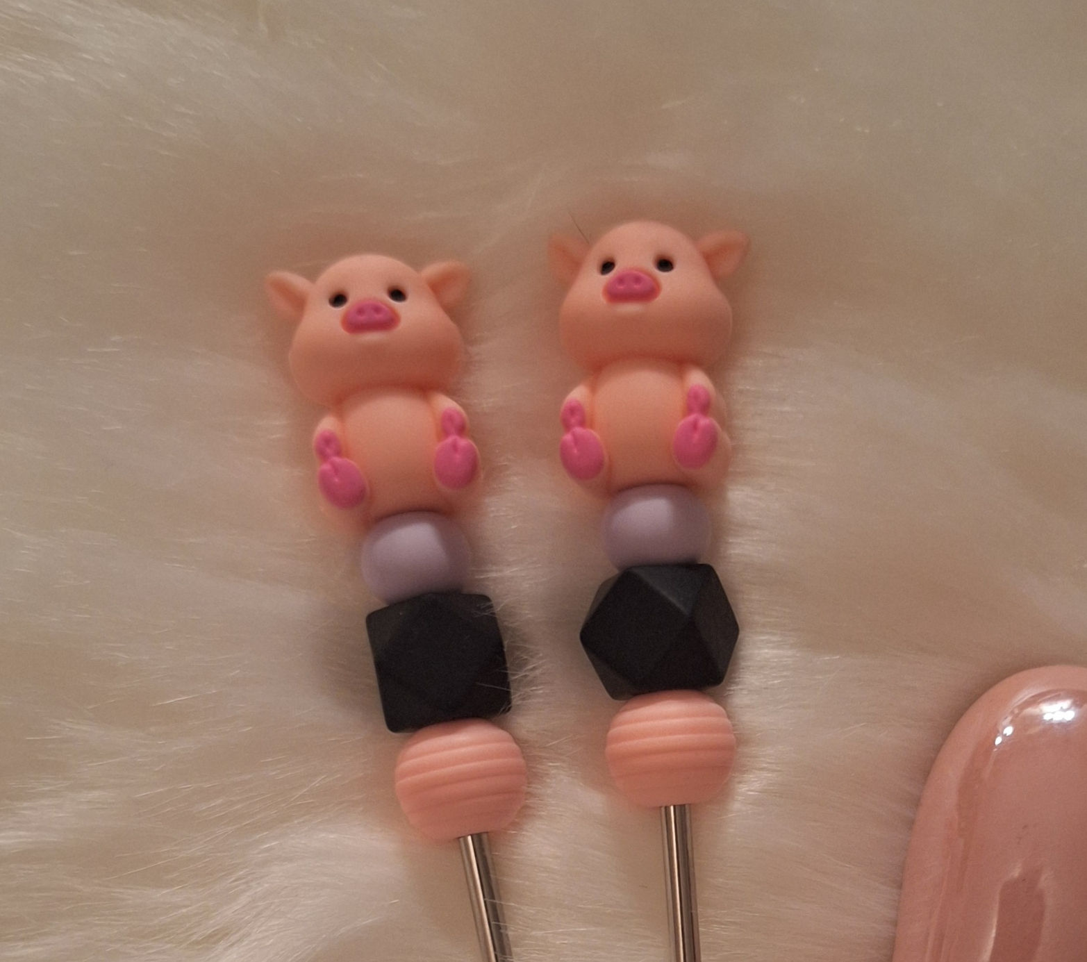 Amigurumi- Stick Schweinchen 2 teilig