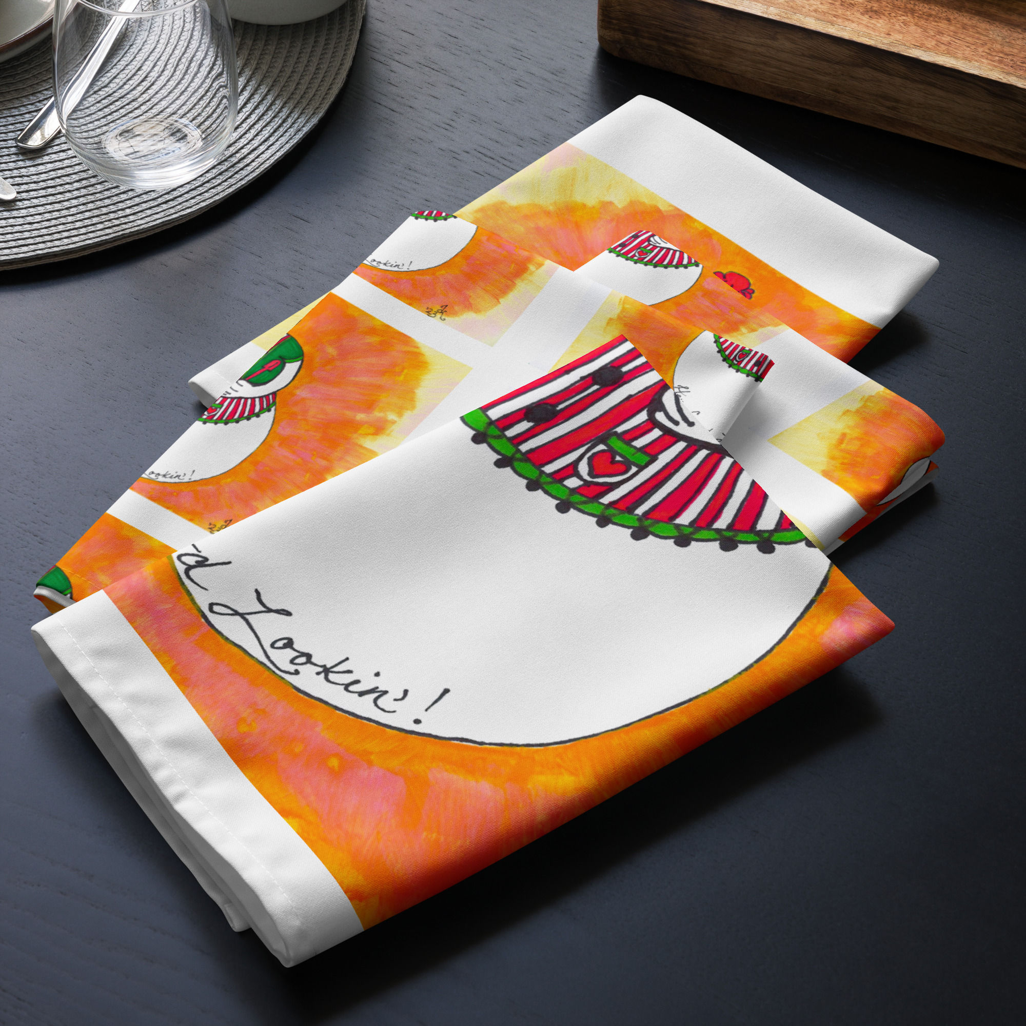 Cloth napkin set - Hey Good Lookin'
