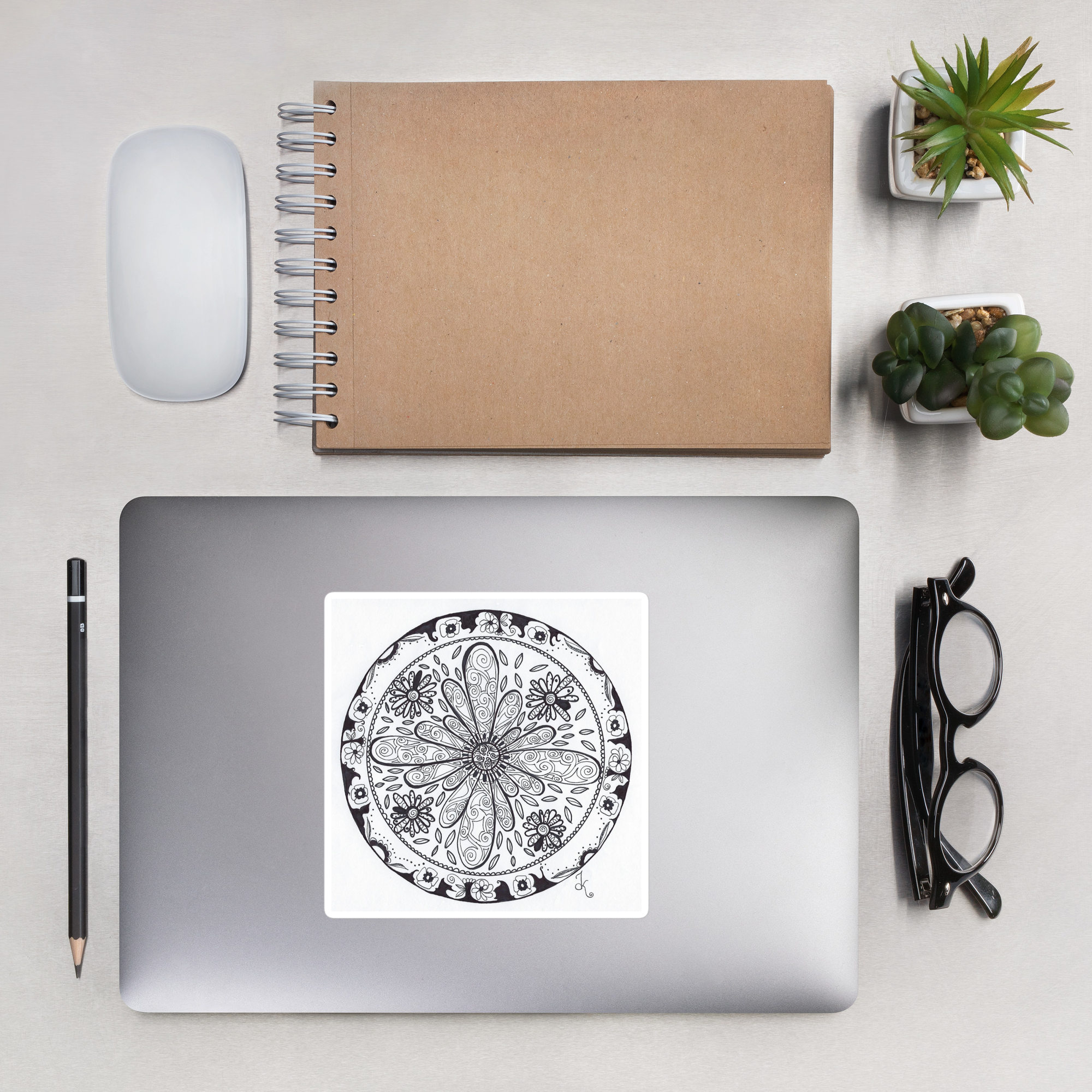 Bubble-free stickers - Loopy Petals