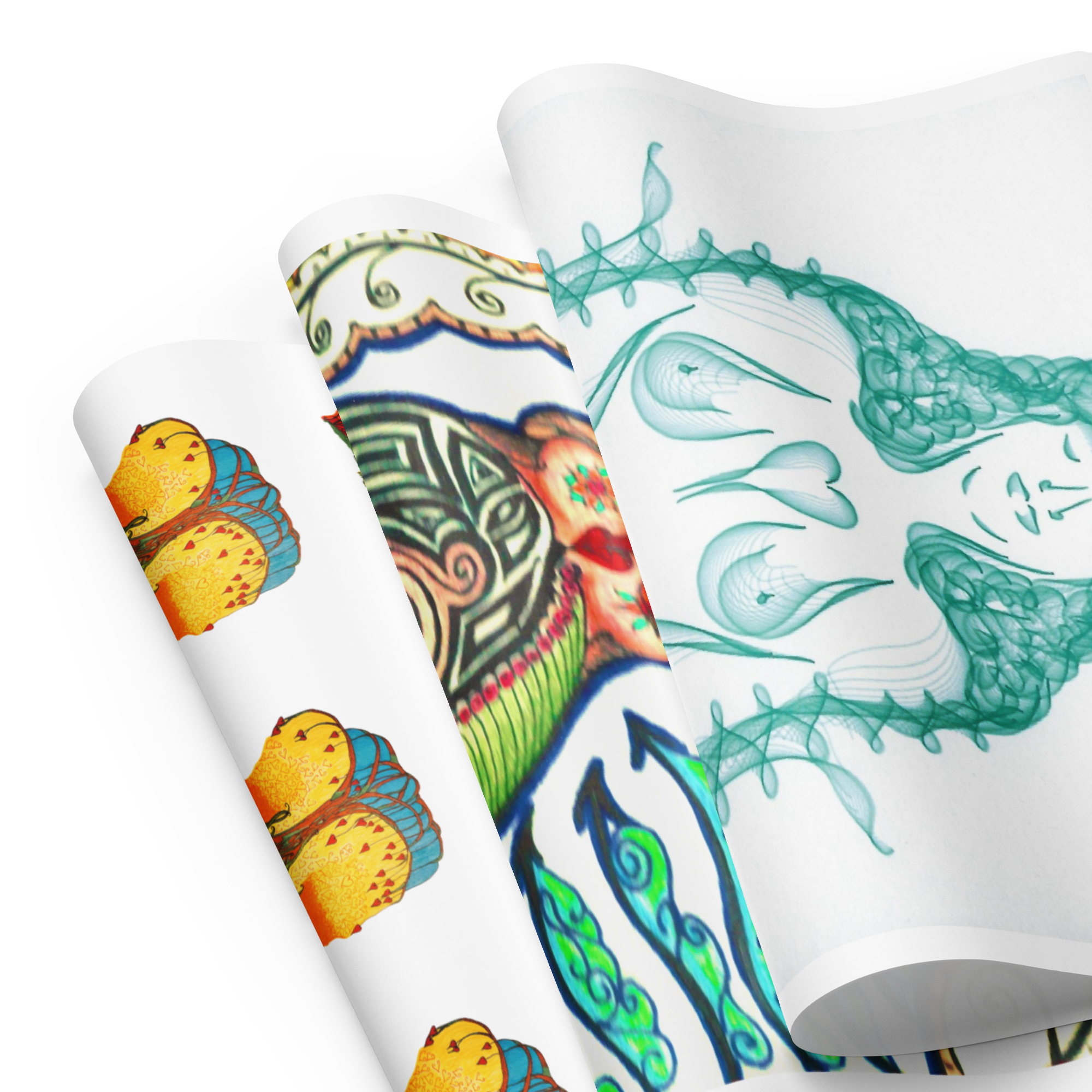 Wrapping paper sheets -