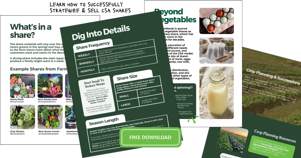 Farmer Ebook Mockups; What's in a CSA Share? Download Now. 