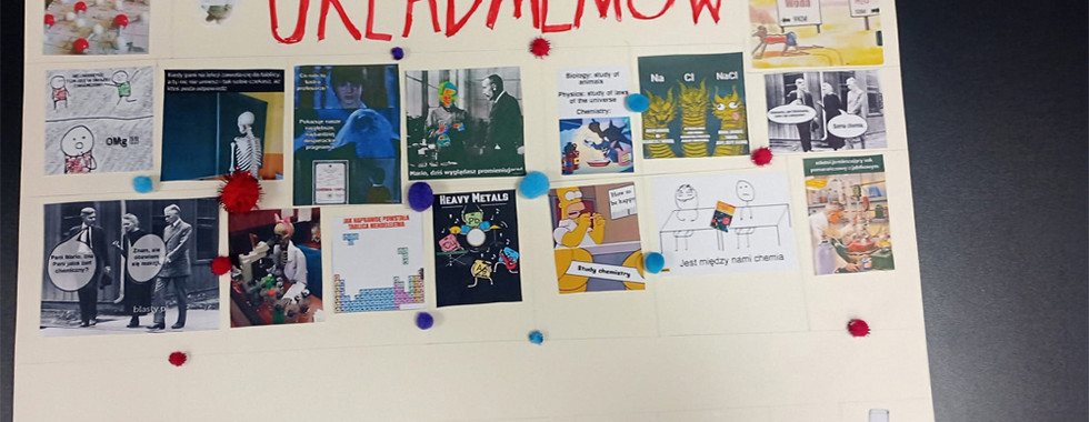 Plakat wykonany przez uczniów zatytułowany: Układ memów