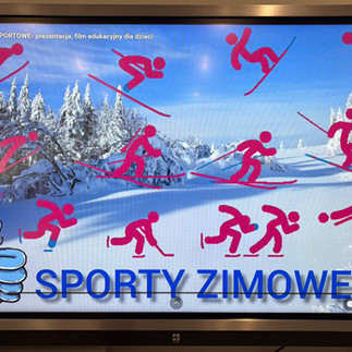 Kadr z fimu edukacyjnego o sportach zimowych