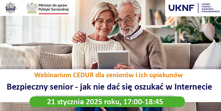 Grafika z informacjami na temat webinarium.