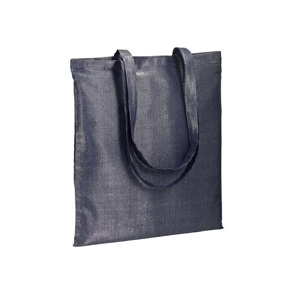 Miniature : Shopper en polycoton brillant 38x42 cm, anses longues