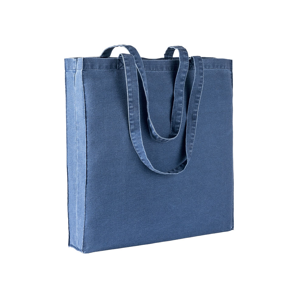 Miniature : Shopper avec soufflet en coton stonewashed 220 g/m2, anses longues
