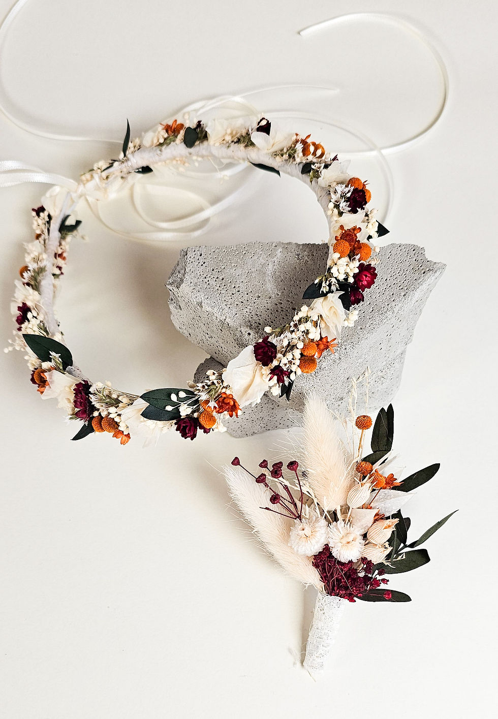 Miniaturbild: Haarkranz Kommunion, Blumenkranz Mädchen, Kopfkranz Hochzeit, Trockenblumenkranz bunt, Blumenschmuck Haar, Brautschmuck