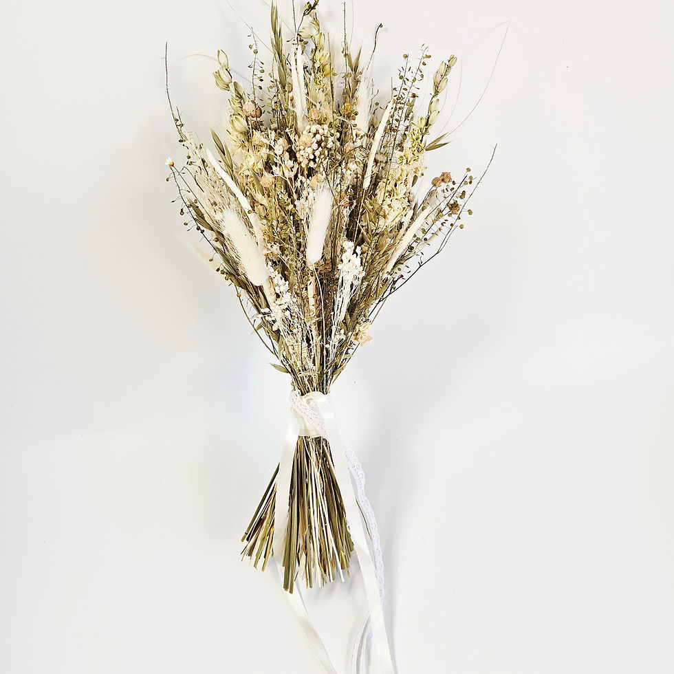 Miniaturbild: Brautstrauß aus Trockenblumen in creme-weiß I Brautstrauß Standesamt
