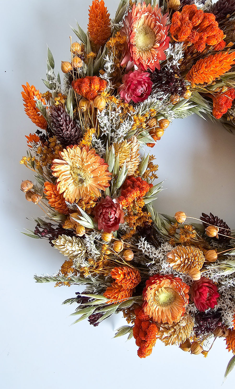 Miniaturbild: arbenfrohe, herbstlicher Trockenblumenkranz – Vielseitige Deko & Herzliches, herbstliches Geschenk