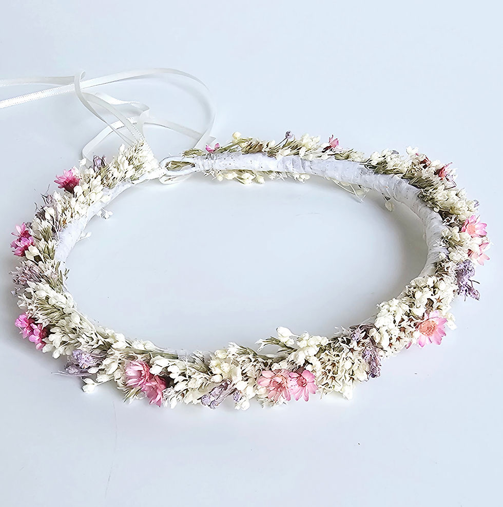 Miniaturbild: Zarter Haarkranz *creme-lila-rosa*