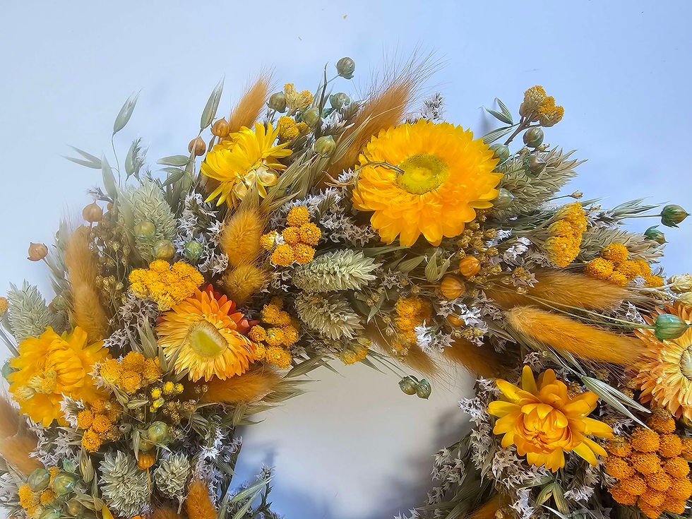 Miniaturbild: Leuchtend, sonnengelber  Trockenblumenkranz – Vielseitige Deko & Herzliches Geschenk