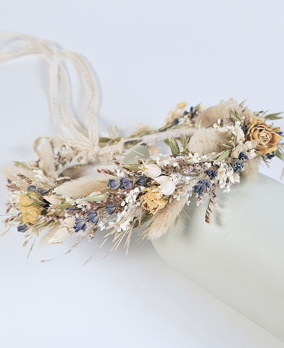 natürlicher Haarkranz I Blumenkranz Haar I Blumenkranz aus Trockenblumen I Brautschmuck Haar I Haarkranz fürs Wiesenoutfit