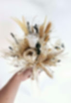 Brautstrauß im Boho-Style, Hochzeitsstrauß Trockenblumen, natürlicher Brautstrauß, Standesamtstrauß creme-hellbraun