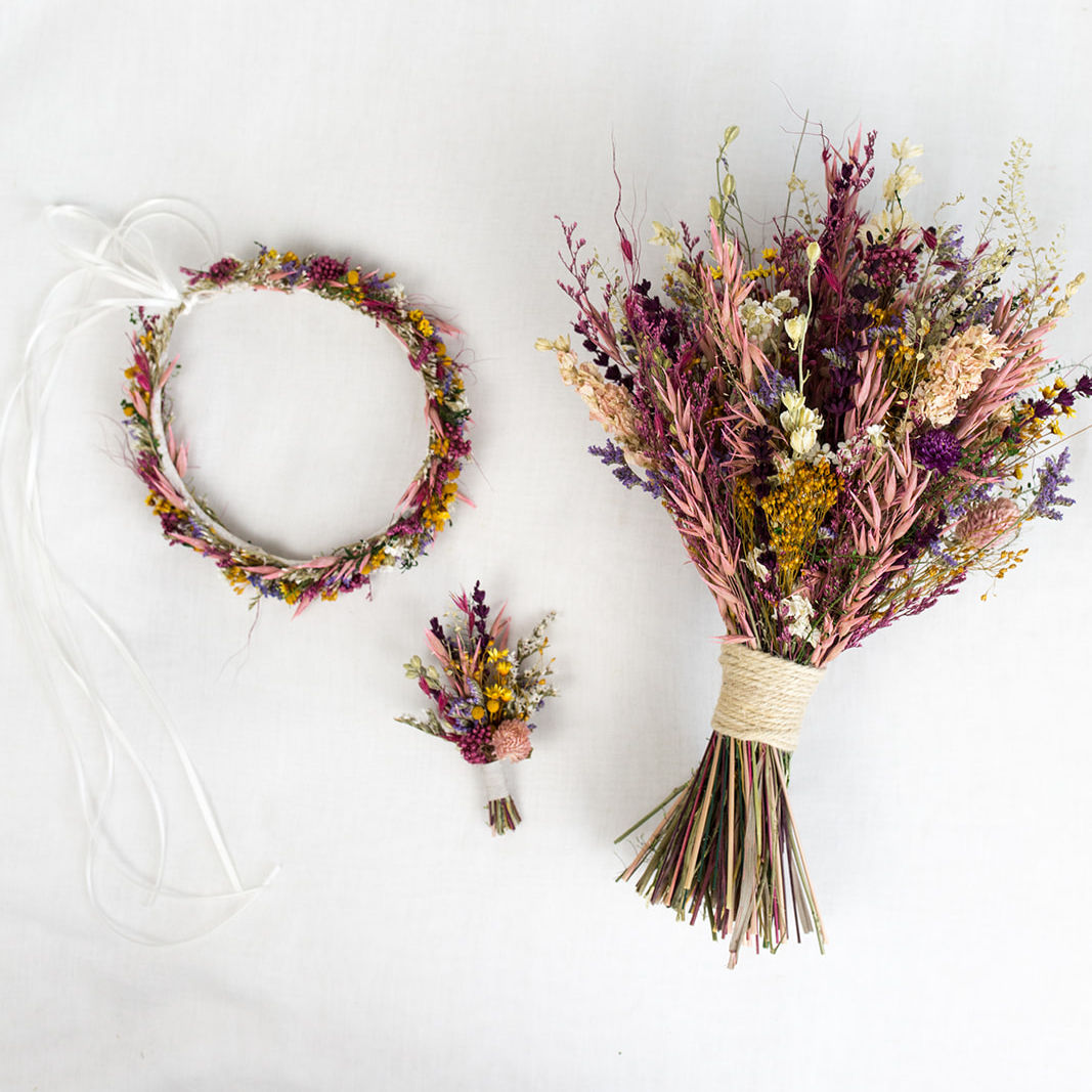 Brautstrauß *COLORFUL 1* I bunter Hochzeitsstrauß aus Trockenblumen