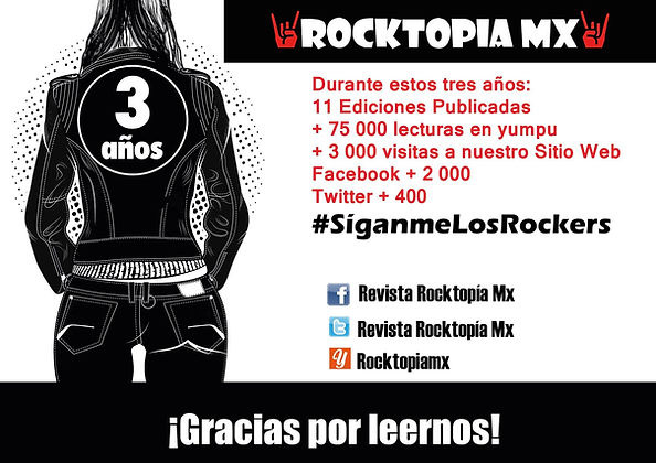 ¡3er Aniversario De Revista Rocktopía Mx!