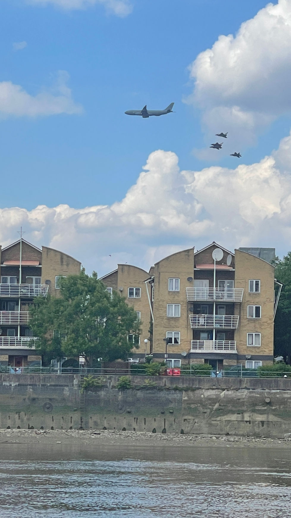 We had the whole of King Charles Coronation Fly over go past the Barge. A real treat london hotel
