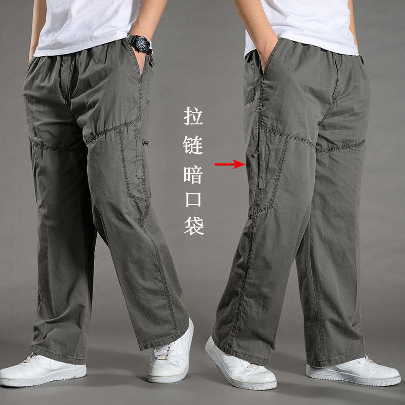 Thumbnail: Men's Cargo Pants Summer Spring Cotton Work Wear New In Large Size 6XL Casual Cl