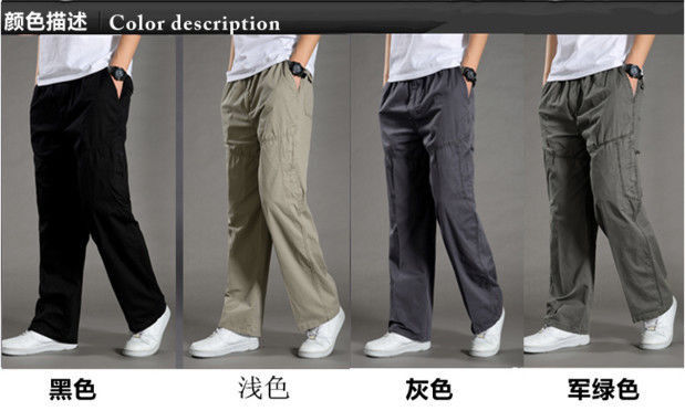 Thumbnail: Men's Cargo Pants Summer Spring Cotton Work Wear New In Large Size 6XL Casual Cl
