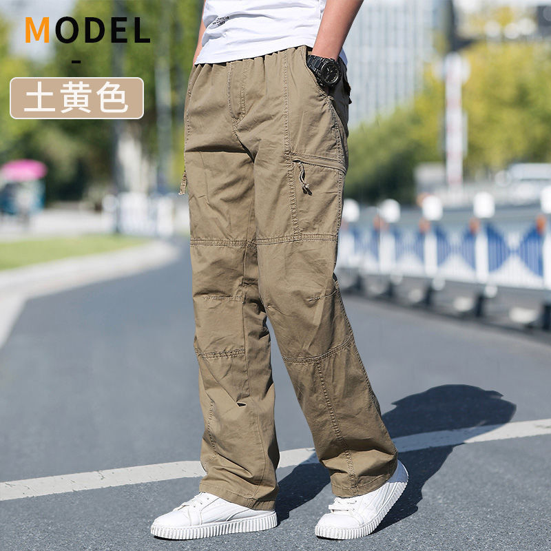 Thumbnail: Men's Cargo Pants Summer Spring Cotton Work Wear New In Large Size 6XL Casual Cl