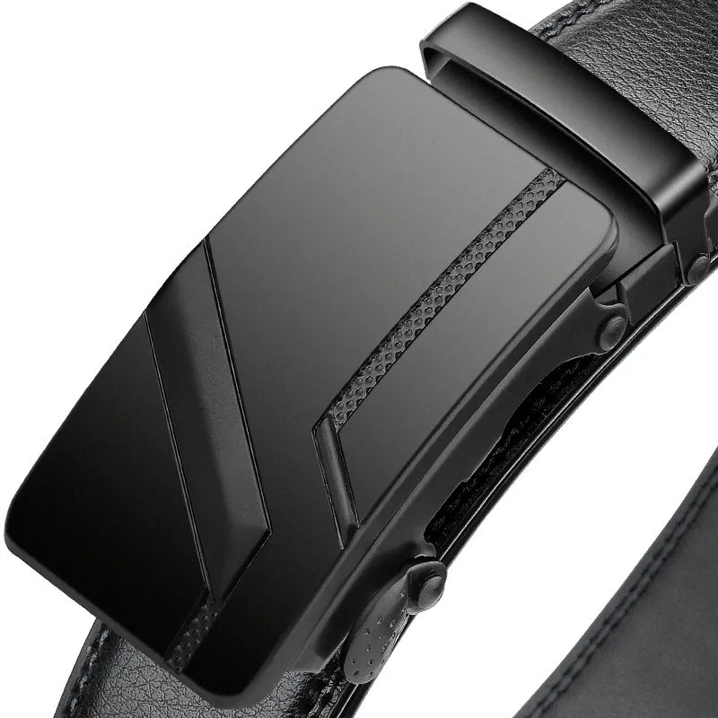 Thumbnail: Men's High-Quality Belt 110cm 120cm 130cm Luxury Belt, Black Men's Automatic Buc