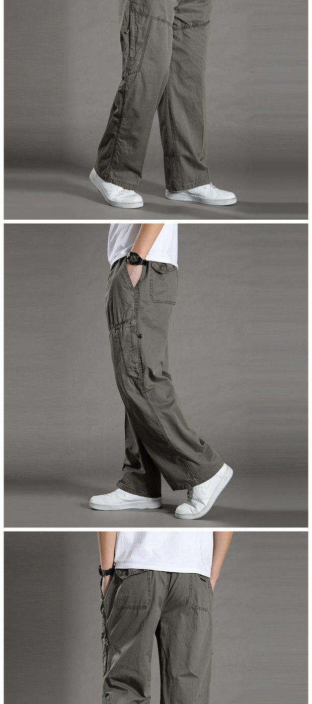 Thumbnail: Men's Cargo Pants Summer Spring Cotton Work Wear New In Large Size 6XL Casual Cl
