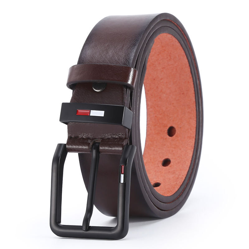 Thumbnail: Men's PU Leather Alloy Pin Square Buckle Belt BusinessLeisure Belts 2023 Fashion