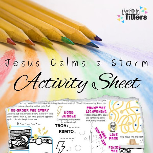 FREE Jesus Calms a Storm Activity Sheet Printable | Faith Fillers
