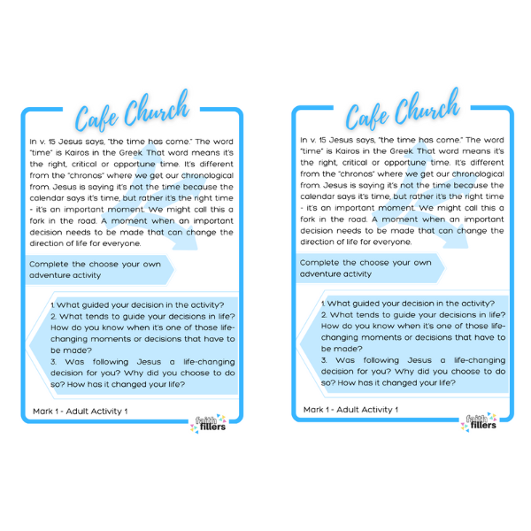 Thumbnail: FREE Cafe Church Resource: Mark 1