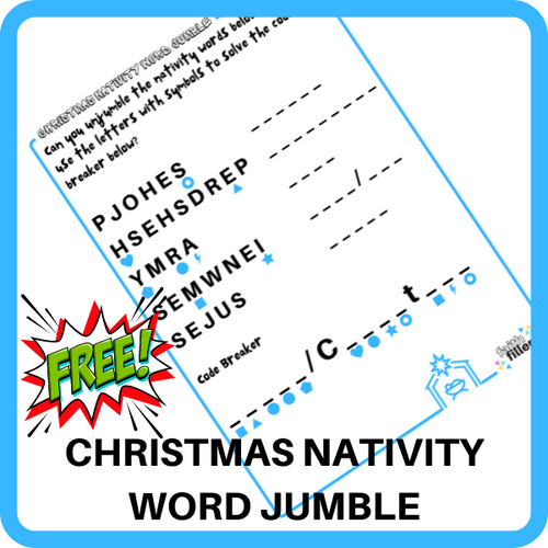 FREE Christmas Nativity Word Jumble Printable | Faith Fillers