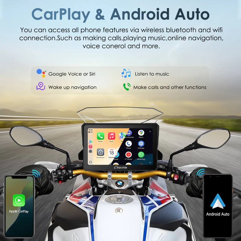 Carpuride 502BS BMW Motorcycle Stereo with Wonder Wheel Control & TPM – miniatuur 6