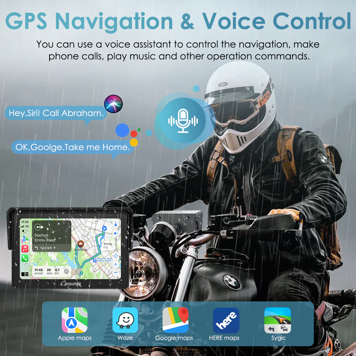Carpuride W502 Pro, Motorcycle Stereo, with Intercom function – miniatuur 5