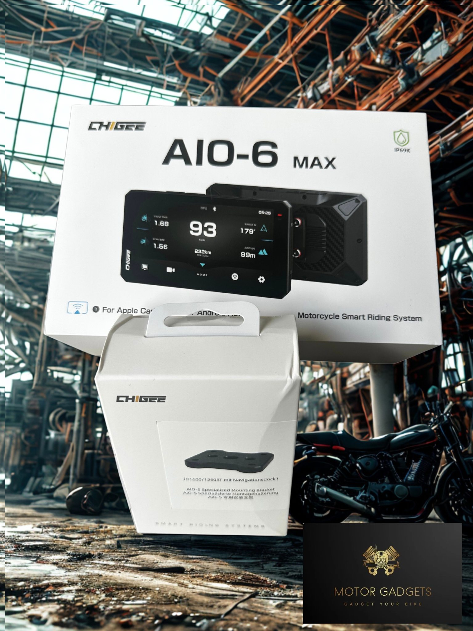 AIO-6 MAX SMART RIJSYSTEEM + Bevestiging beugel voor: R1200RT/R1250RT/K1600 MFP0