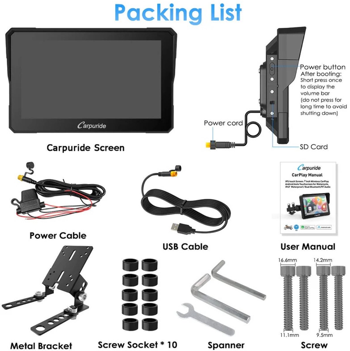 Carpuride - Navigatie Harley & Mount System (Andriod auto & Carp – miniatuur 7