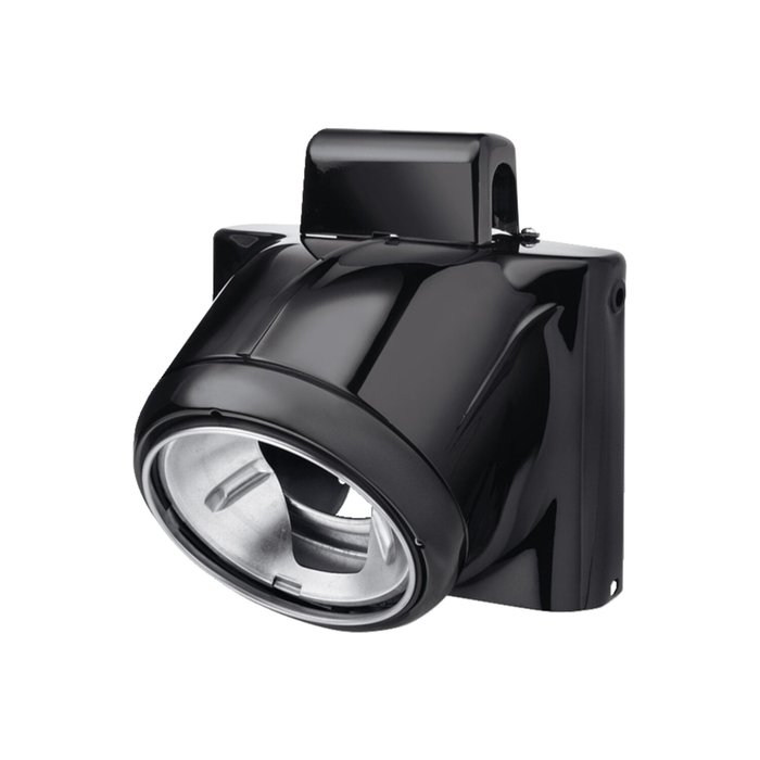 7" headlamp housing kit. Gloss black / Chrome