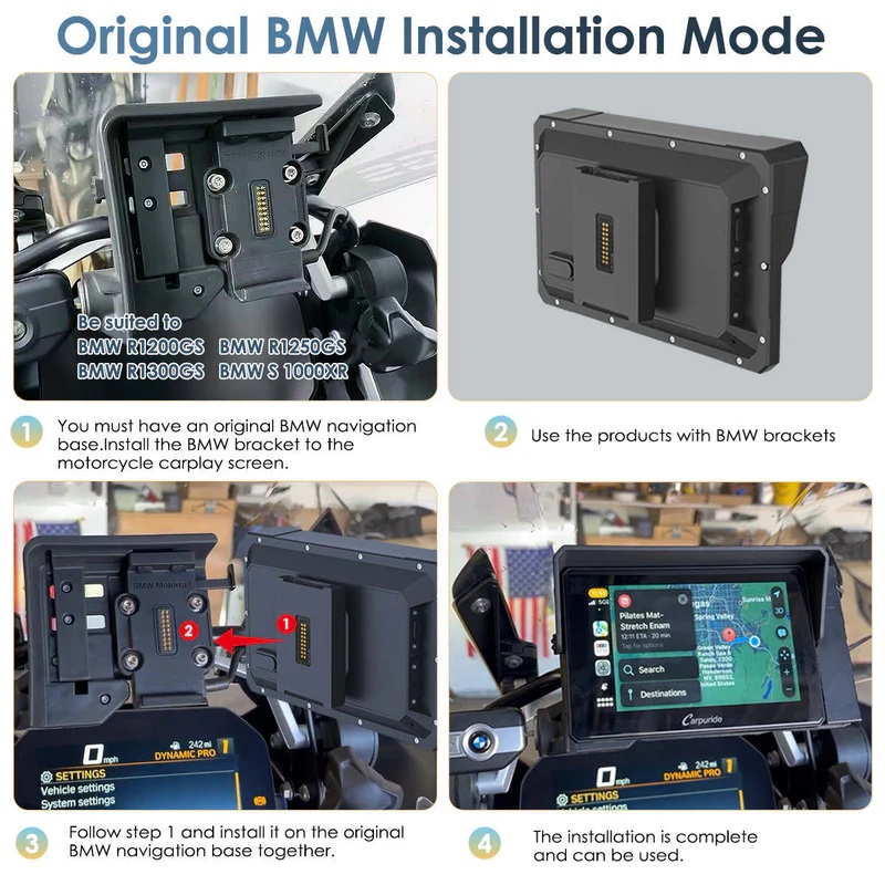 Carpuride 502BS BMW Motorcycle Stereo with Wonder Wheel Control & TPM – miniatuur 8