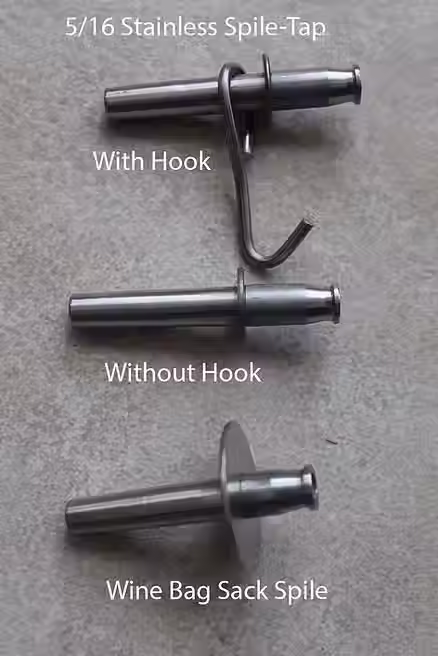 5/16-inch stainless steel spiles used for tapping bigleaf maples in the Pacific Northwest. Durable, reusable, and perfect for tubing or bucket setups when making backyard maple syrup.