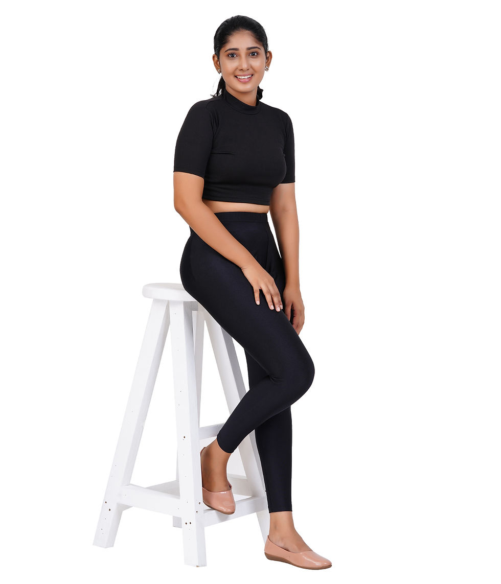 Thumbnail: Black Shimmer Leggings
