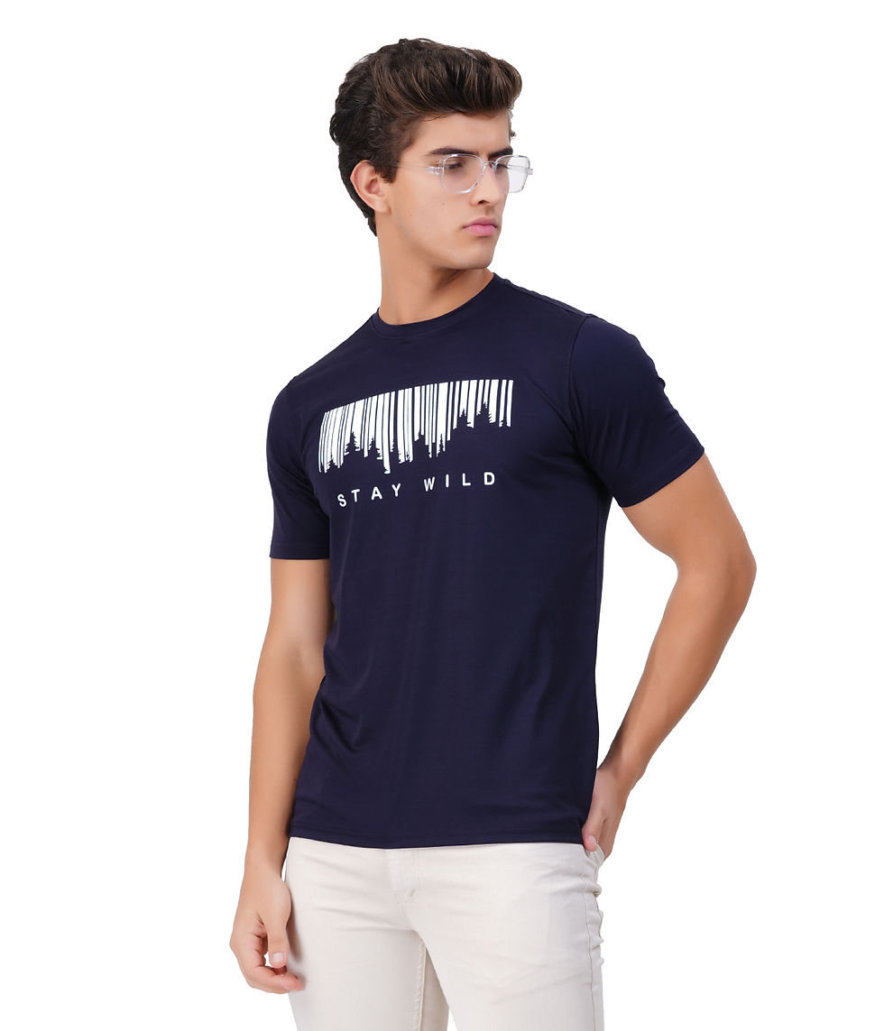 Thumbnail: Men's Closed Crew Neck Tee - MIDNIGHT NAVY